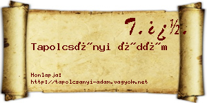 Tapolcsányi Ádám névjegykártya